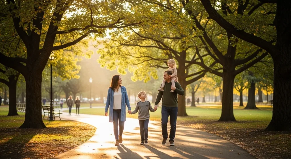 Familia caminando