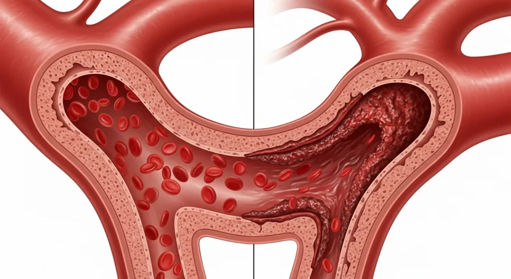 Ilustración de arterias sanas